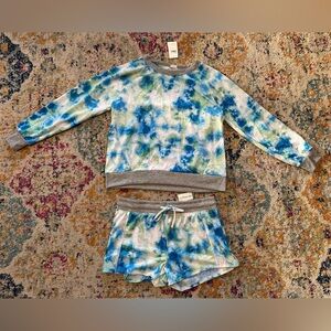 🆕 Splendid Blue & Green Tie-Dye Women’s Lounge Set. Large.